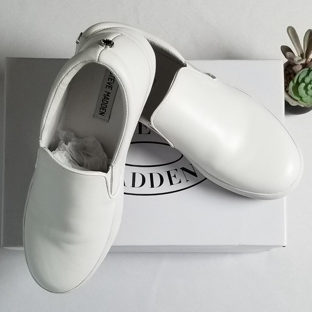 STEVE MADDEN Gills Silp-on Leather Platform Sneaker